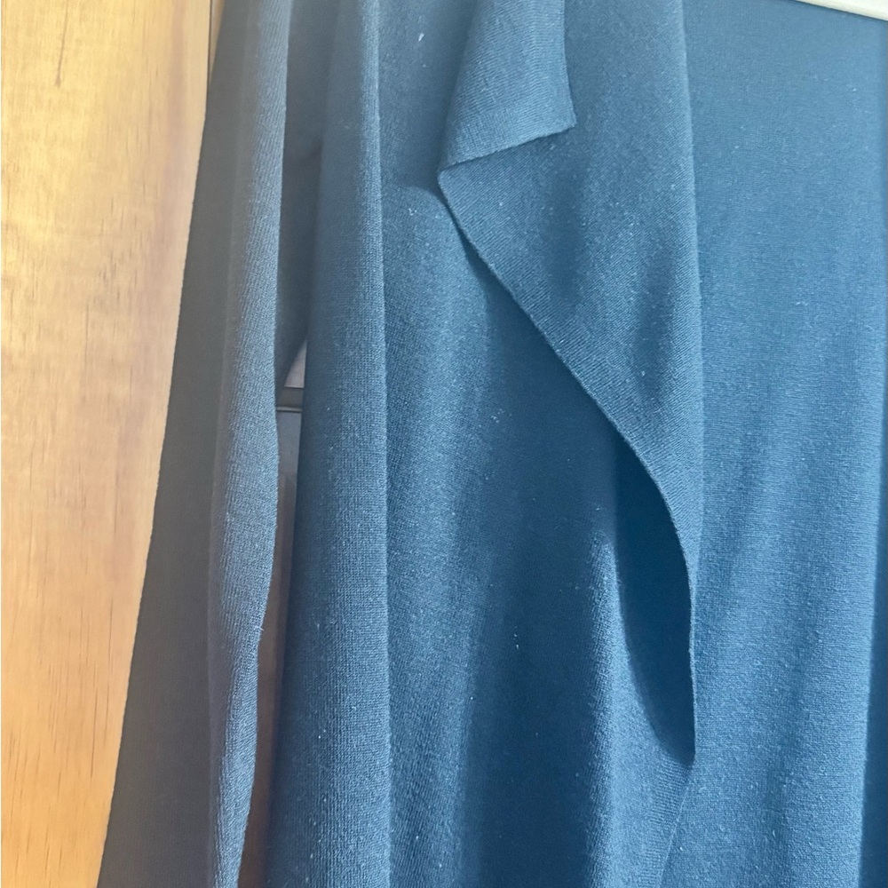 Theory Stretch Open Front Wool Cardigan/Sweater, Black - Picture 4 of 15